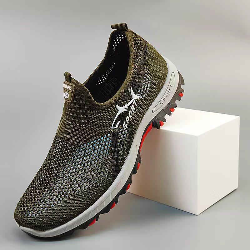 Летние новые мужские кроссовки большого размера, тканые методом fly-knit, повседневные, дышащие и удобные, сетчатые кроссовки для мужчин