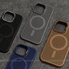 Applicable to iPhone17PROMAX honeycomb breathable heat dissipation magnetic lens holder mobile phone case Apple 16 protective case