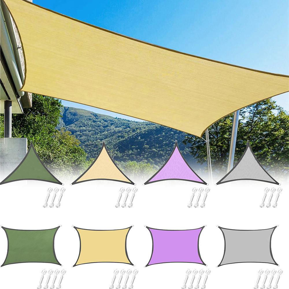 Водонепроницаемый солнцезащитный козырек, парусный навес, треугольный/четырехугольный УФ-блок, солнцезащитный козырек для наружного садового тента, заднего двора, экран конфиденциальности
