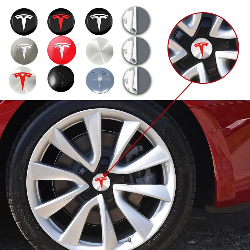 GEWT6 4pcs 56mm Tesla Hub Cap Center Cap Logo High Quality Sticker for Tesla Model 3 Y S X Personalized Car Sticker Car Accessories
