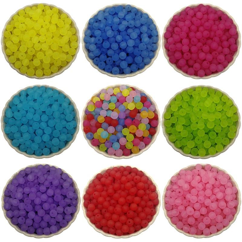 Креативная мода для изготовления ювелирных изделий, глазурь ярких цветов, аксессуары, круглые бусины, акрил, 200 шт., фурнитура из материала ручной работы, поделки своими руками