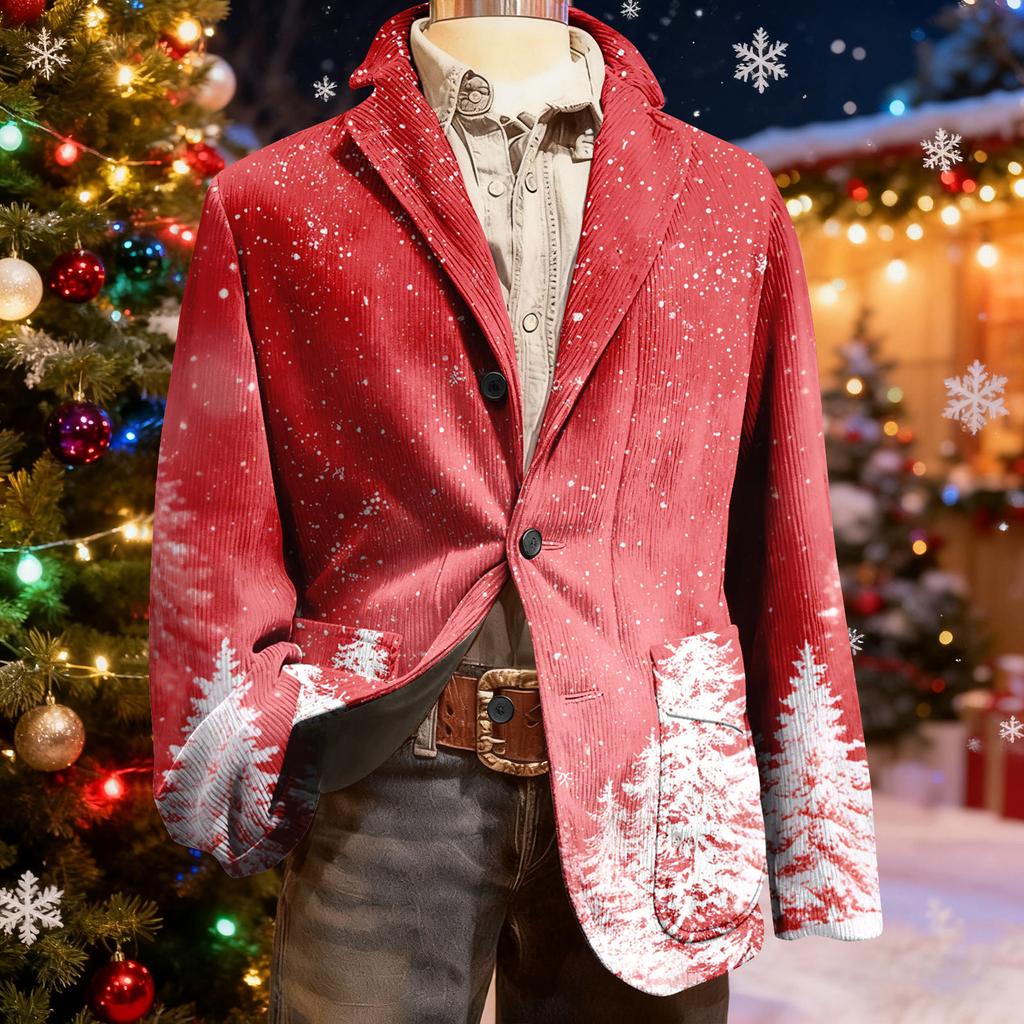 Мужской уродливый рождественский вельветовый теплый карманный пиджак-кардиган, мужской повседневный костюм