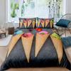 Ice Cream Duvet Cover Girl Full Colorful Cone Bedding Set Chic Nuts Dried Strawberries Soft Comforter Cover for Kids Children