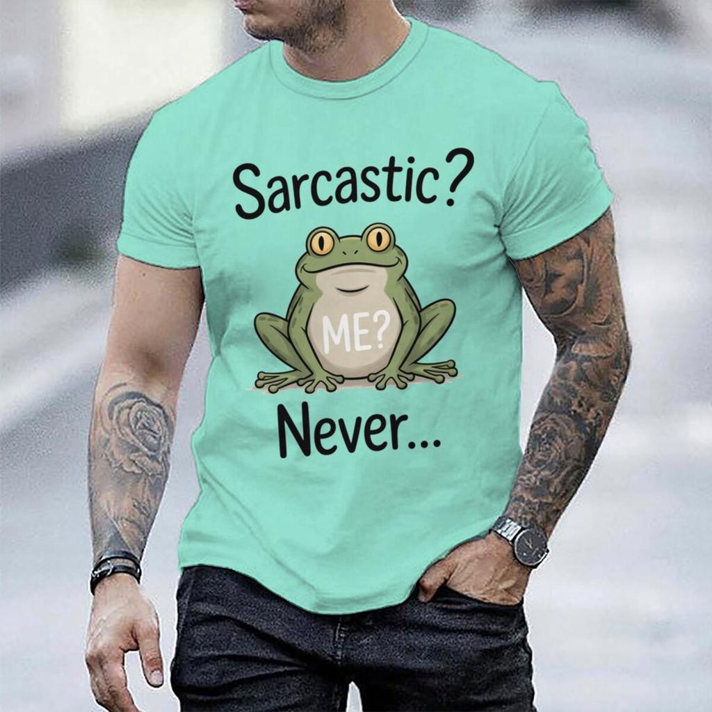 Unisexs Fun Frog Animal Tshirt Sarcastic Me Never Humorous Quotes Casual Unisex Y2k Tops Fashion Crewneck Male Tees