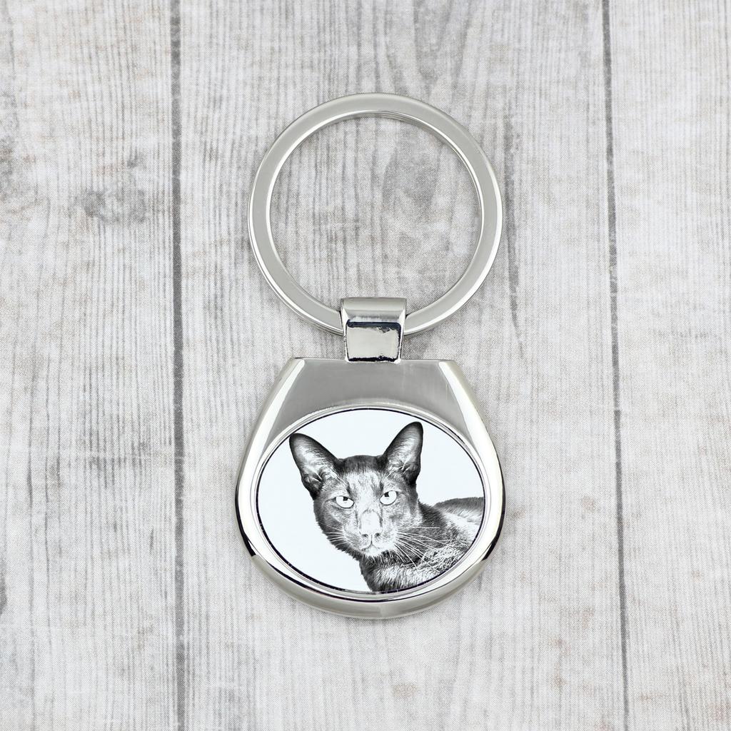 Havana Brown Cat - Keychain with a Cat, Keychain with a Print, Personalized Pendant from the Art-Dog Brand
