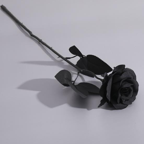 Готическая Искусственная Черная Роза Реалистичный Поддельный Шелковый Цветок Хэллоуин Домашний Офис Стол Центральная часть Искусственная Цветочная Ветка Цветочная Композиция Украшение