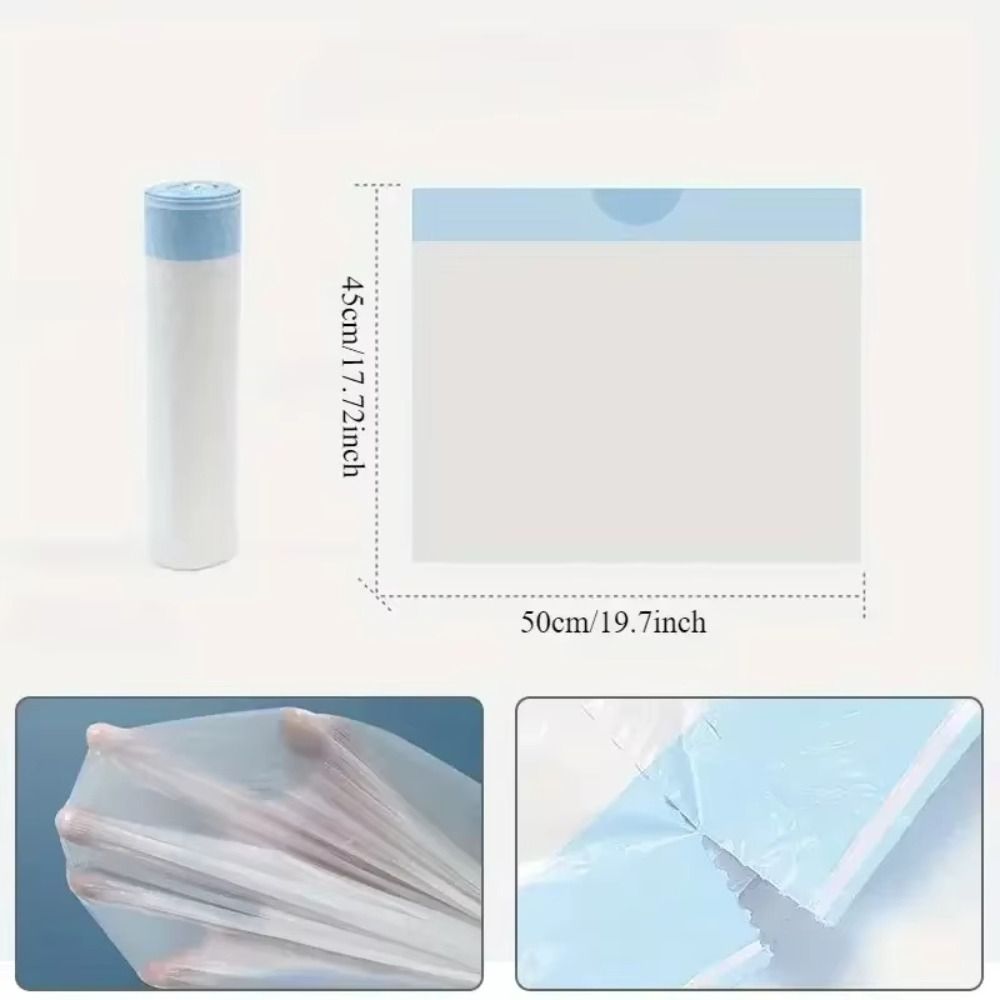 2 Roll Portable Drawstring Trash Bags 45x50cm Large Garbage Bag Durable Plastic Bag Household Use