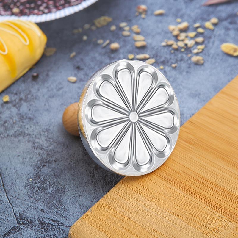 Круглые металлические штампы для печенья, пресс-форма с деревянной ручкой, формочка для печенья, помадки, кондитерских изделий, аксессуары для выпечки, инструмент