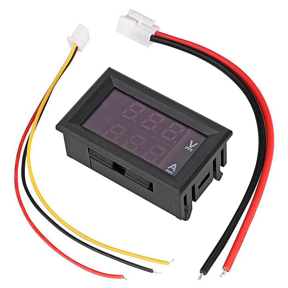 Мини-цифровой вольтметр Амперметр Вольт-Амперметр Вольтметр Измеритель тока Амперметр Индикатор напряжения Тестер постоянного тока 100 В 10 А с кабелем
