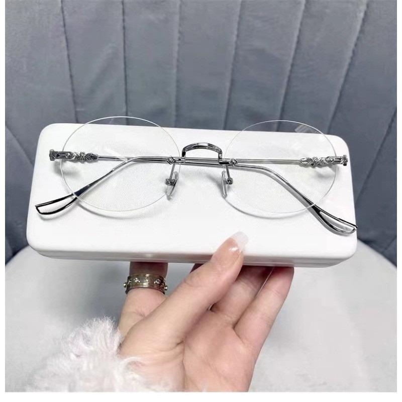 2 шт. Очки без оправы с простыми линзами для женщин, в стиле Instagram, для маленького лица, очки против синего света