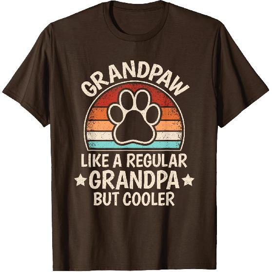 Grandpaw Dog Grandpa Grandfather Funny Grand Paw Retro Men T-Shirt