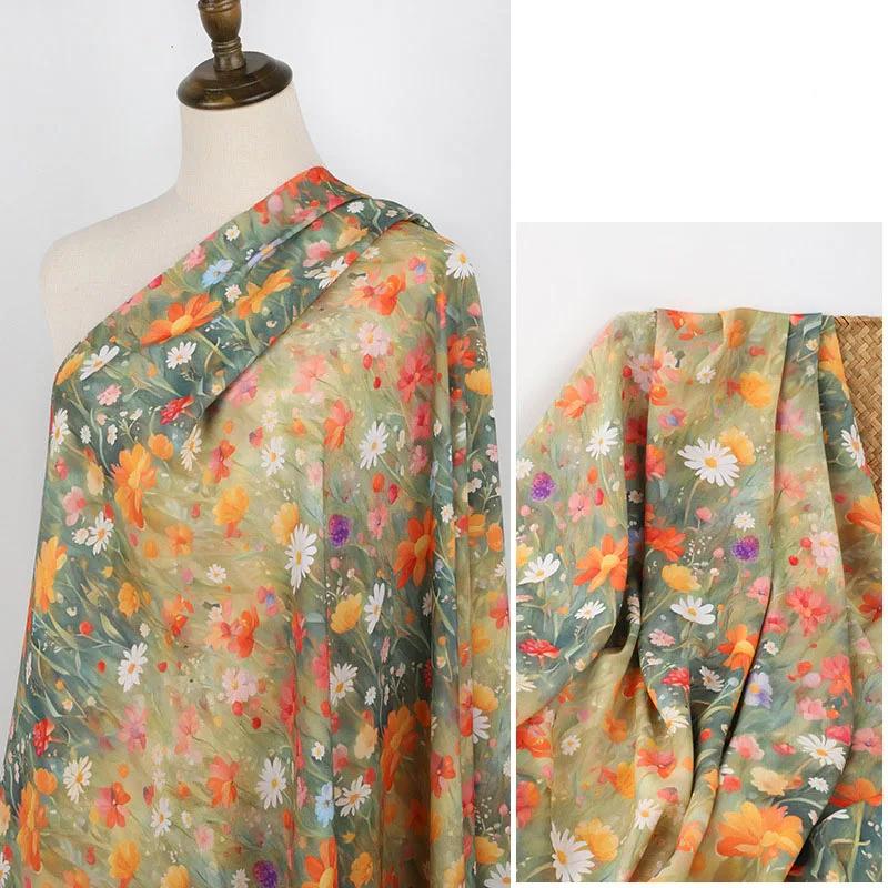 3D-принт Цветок Полиэстер Хлопок Ткань 100x140 см Юбки Детские Рубашки Пижамы Шапки Ручная работа DIY Ремесла Швейная Ткань