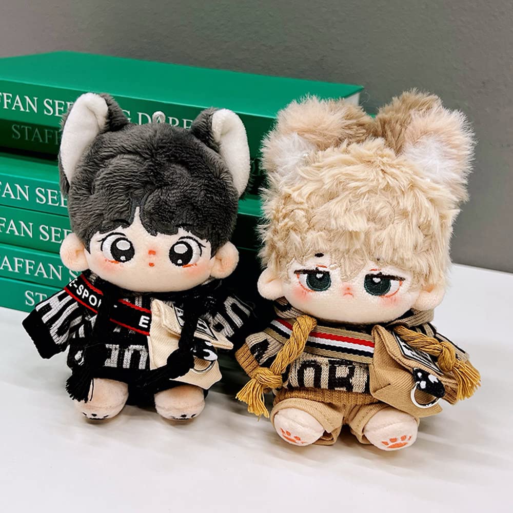 Niannyyhouse 10 см Плюшевая одежда Свободный Хип-хоп Набор с Худи, Стрейч-шортами, Рюкзаком и Одеждой для хлопковой куклы (Черный, 10см)