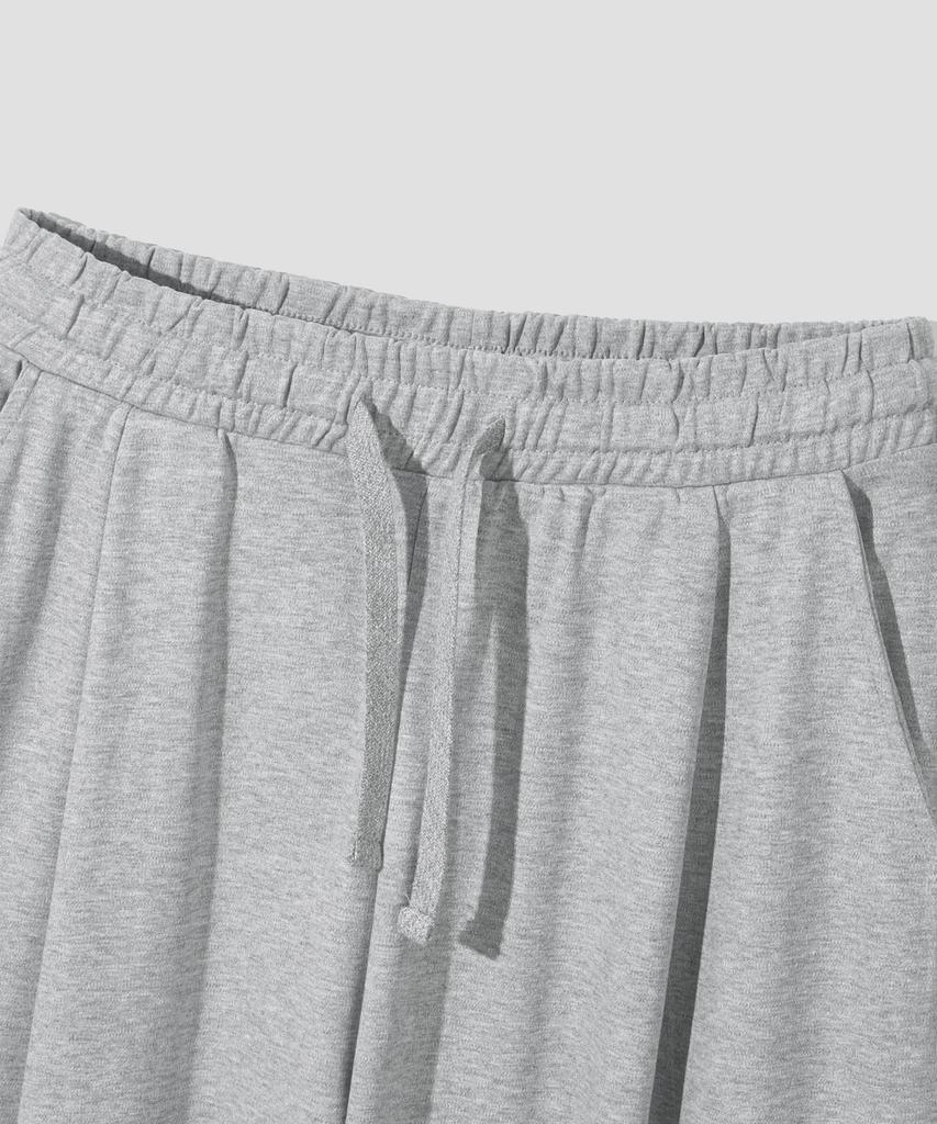 AGOD Single-Pleat Wide Sweatpants [Gray]
