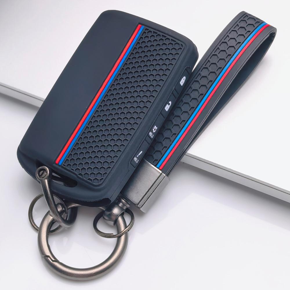 Key Cover for Mazda CX30 CX5 CX8 CX9 MX5 Miata CX50 CX70 CX3 CX4 CX60 Mazda 2 with Keychain Honeycomb Texture Racing Stripe Smart Remote Key Protector