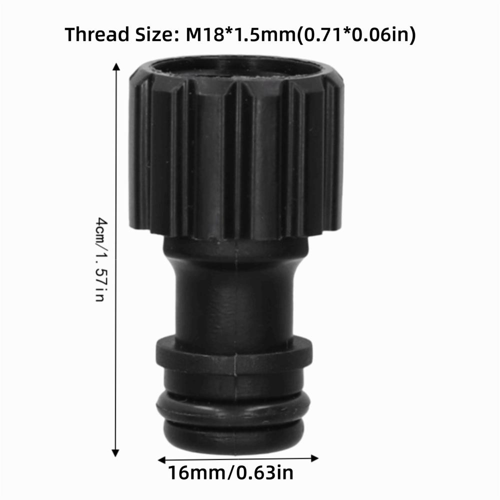 10PCS ABS Nipple Connector M18 X 1.5mm Female Thread Lightweight 18 Mm Nipple Connector Black Pump Connector