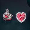 1 Pair Alloy Earrings Shiny Exquisite Heart Shape Ear Studs for Party