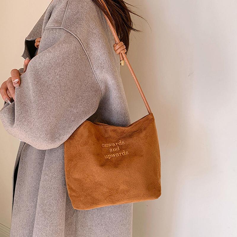 Yogodlns Замшевая сумка Повседневная веревочная пряжка Дизайн Многоцветная сумка через плечо Регулируемые ремни Тоут Рабочая сумка через плечо