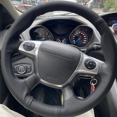 Чехол на руль автомобиля Кожаный Для Ford Focus 3 C-MAX 2011-2014 KUGA Escape 2013-2016 Салон автомобиля Стиль автомобиля