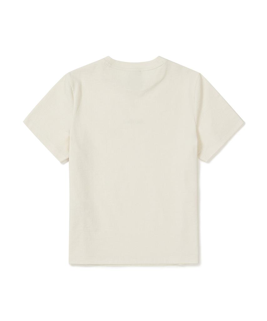 SNOWPEAK APPAREL Женская футболка с коротким рукавом, в рубчик, стандартного кроя (S25Mwfts39) Сливочно-слоновая кость