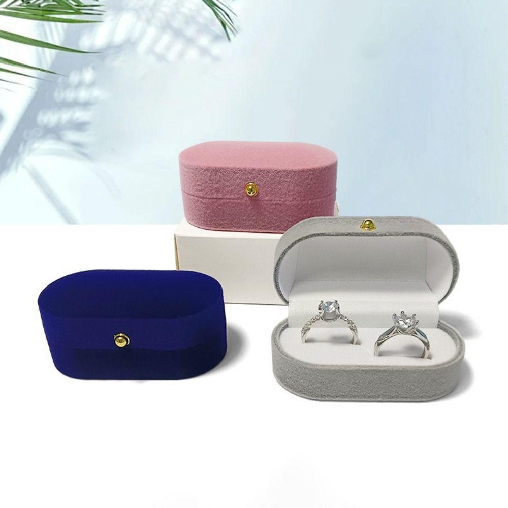 Бархатная витрина для ювелирных изделий, коробка для парных колец, коробка для серег в винтажном стиле, коробка для колец с двумя прорезями