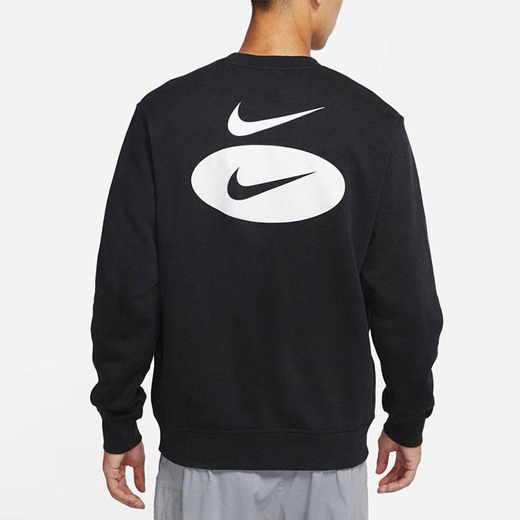 Nike Повседневная спортивная флисовая толстовка с круглым вырезом и длинными рукавами, мужские топы, черные DM5461-010