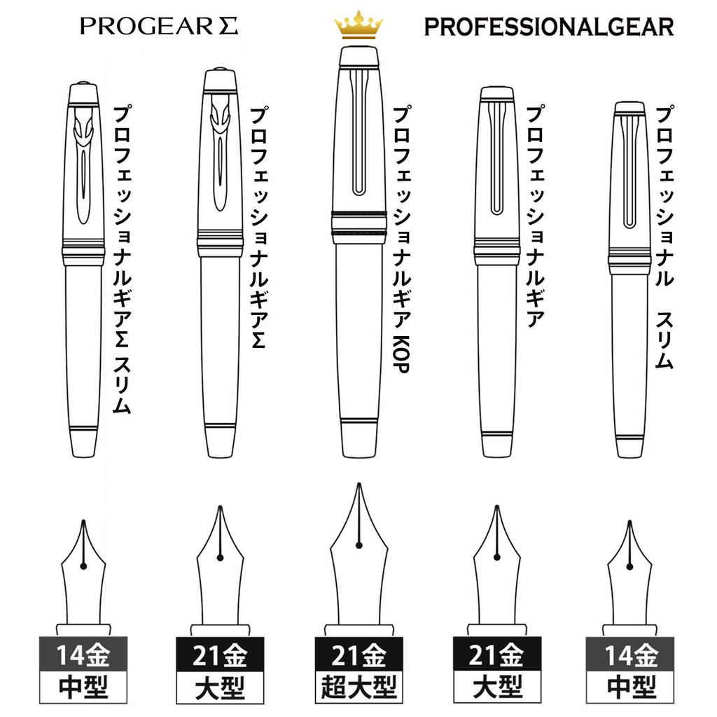 Sailor fountain pen Professional Gear Silver KOP Demonstrator Medium Point 10-9619-400