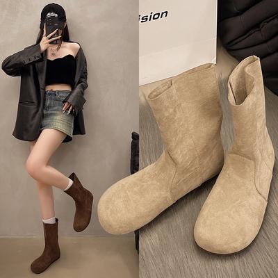 Модные туфли на плоской подошве, повседневная обувь из замши, женские ботильоны, слипоны, осенняя новая повседневная спортивная обувь 2024 года, модный дизайнерский круглый носок, снег