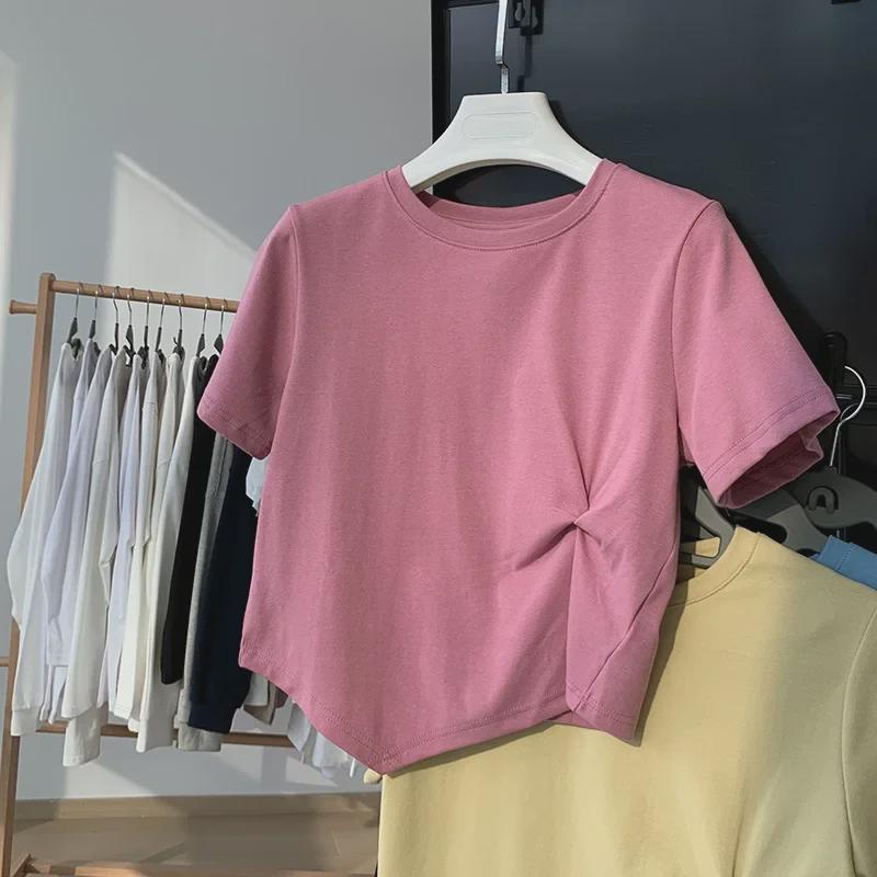 Женская футболка с высокой талией и коротким рукавом Dopamine Wear — летний нишевый дизайн 2025 года
