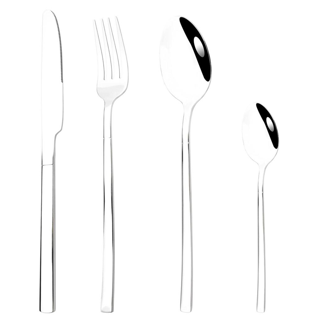 4Pcs Black Gold Cutlery Set Knives Fork Spoon Dinner Tableware Stainless Steel Dinnerware Party Kitchen Flatware Silverware Set
