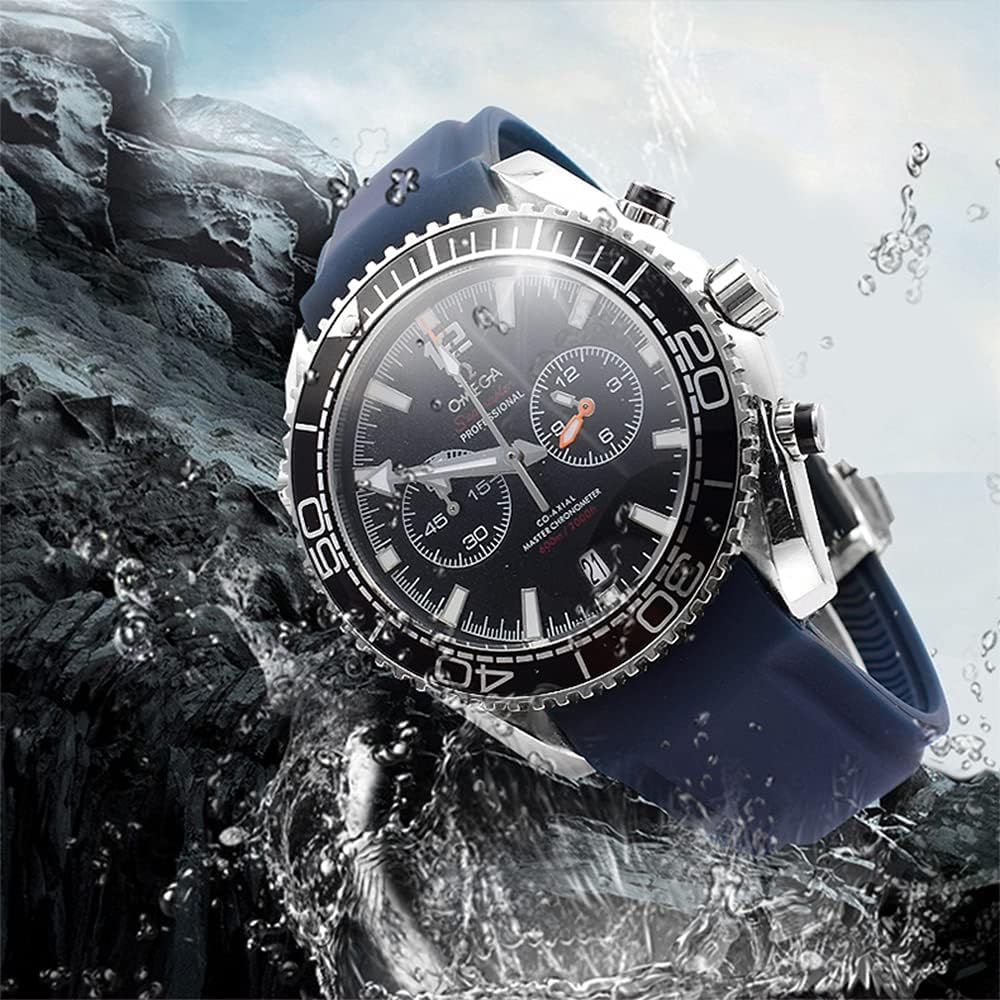 [Nywing] Watch Strap 20mm 22mm Omega Silicone Rubber Waterproof D Buckle Watch Band Watch Strap C...