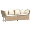 VidaXL Garden Sofa with Beige Cushions Braided Resin, Outdoor Sofa, Garden Loveseat, Outdoor Furniture, 4104125