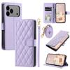 For iPhone 17 Pro Case Wallet Rhombus Grid PU Leather Phone Cover