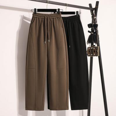 Осень-зима Большие размеры Женская одежда Базовые шаровары Большие повседневные брюки Длинные брюки с эластичной талией Винтажные женские свободные 2025