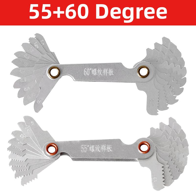 55/60 градусов метрическая резьба пробка калибр имперский зубчатый винт калибры шага углеродистая сталь измерительный инструмент метчик резьба измерение