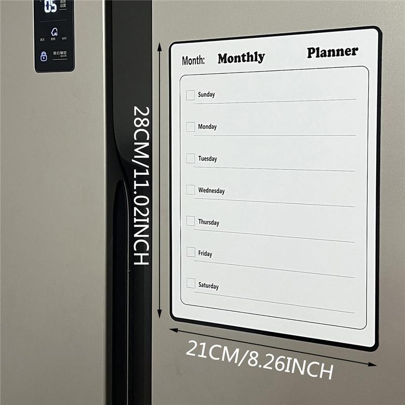Soft Magnetic Erasable Refrigerator Message Board Sticker Pvc Writing Board Whiteboard Day Weekly Month Plan Table