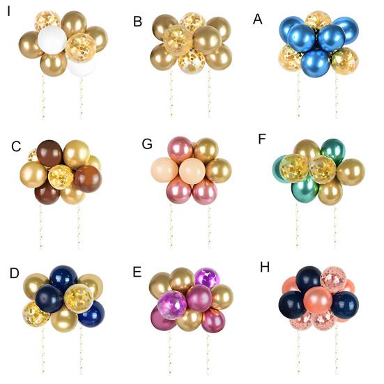 10 Pcs 4 Inch Balloons Cake Topper Happy Birthday Mini Balls Cake Topper DIY Baking Decoration for Anniversary Birthday Party Baby Shower Decor