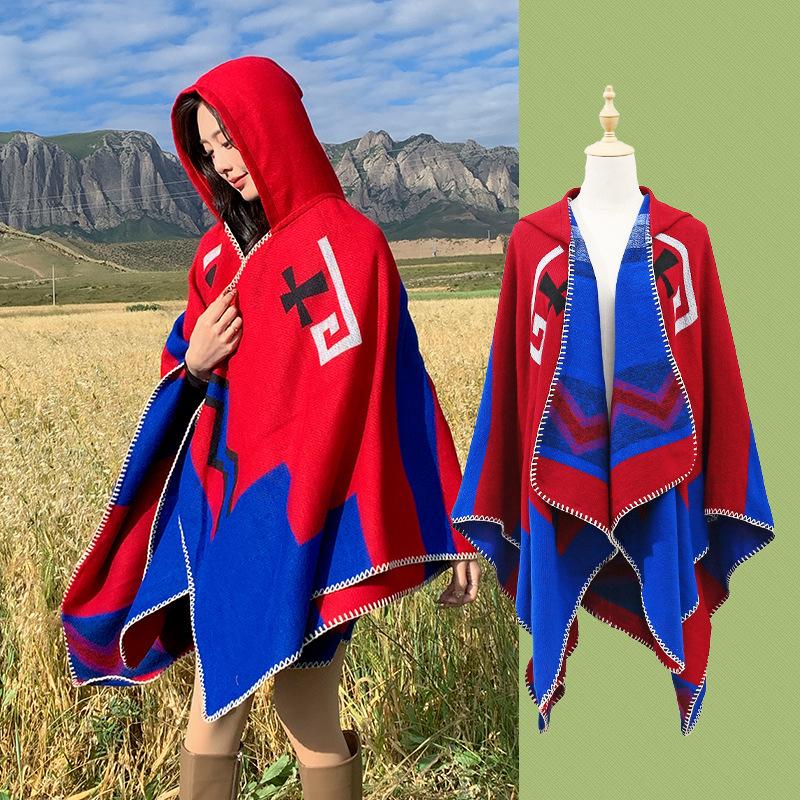 Дышащая, теплая и универсальная домашняя, осенне-зимняя женская шаль для путешествий, толстый плащ, одеяло с кондиционером