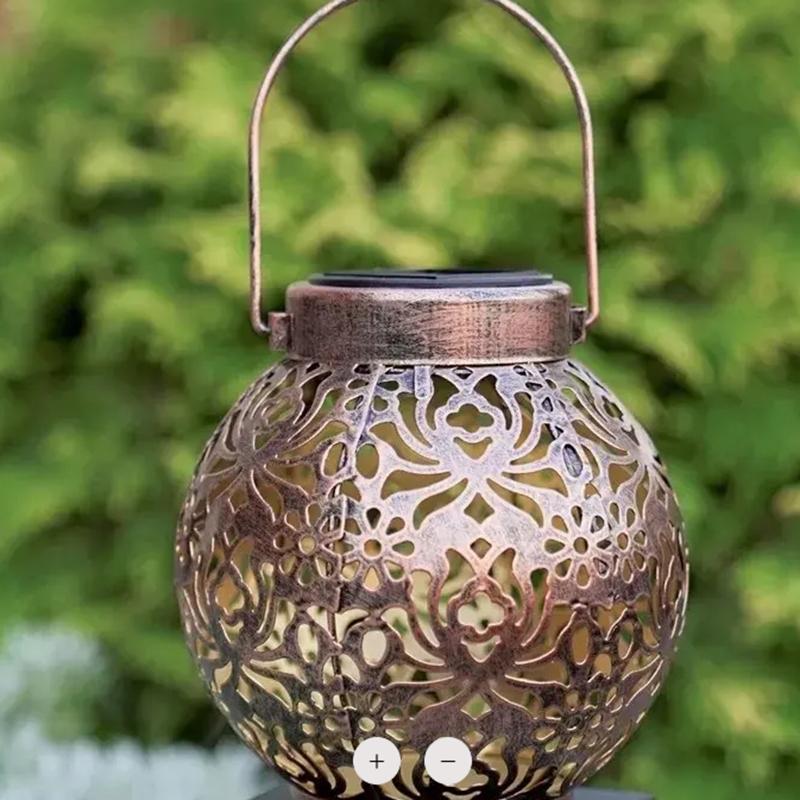 1 шт. Уличный подвесной солнечный фонарь, светодиодный металлический фонарь SolarLamp, уличный подвесной светильник с полой теневой проекцией