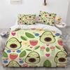 3D Printed Avocado Faces Bedding Set Boys Girls Twin Queen Size Cute Fruit Duvet Cover Pillowcase Bed Kids Adult