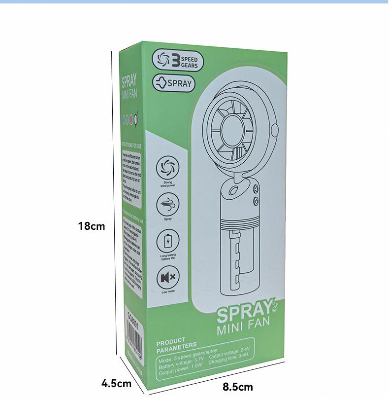 2026 Portable USB Rechargeable Handheld Spray Fan with Water Replenishment