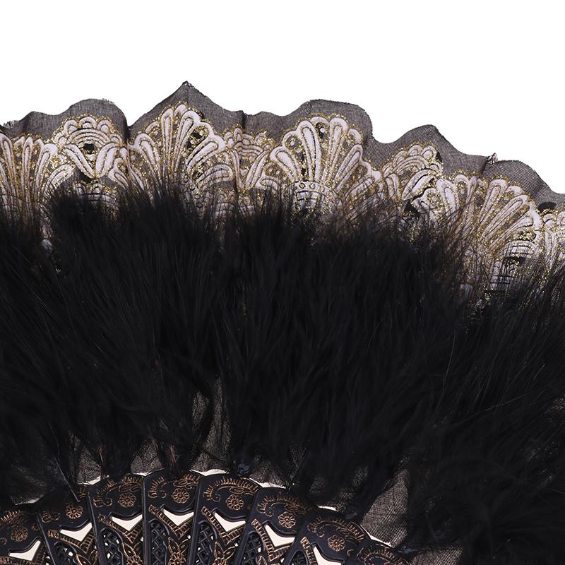 Перо Складной Веер Милая Фея Девушка Темный Готический Придворный Танец Рука Подарок