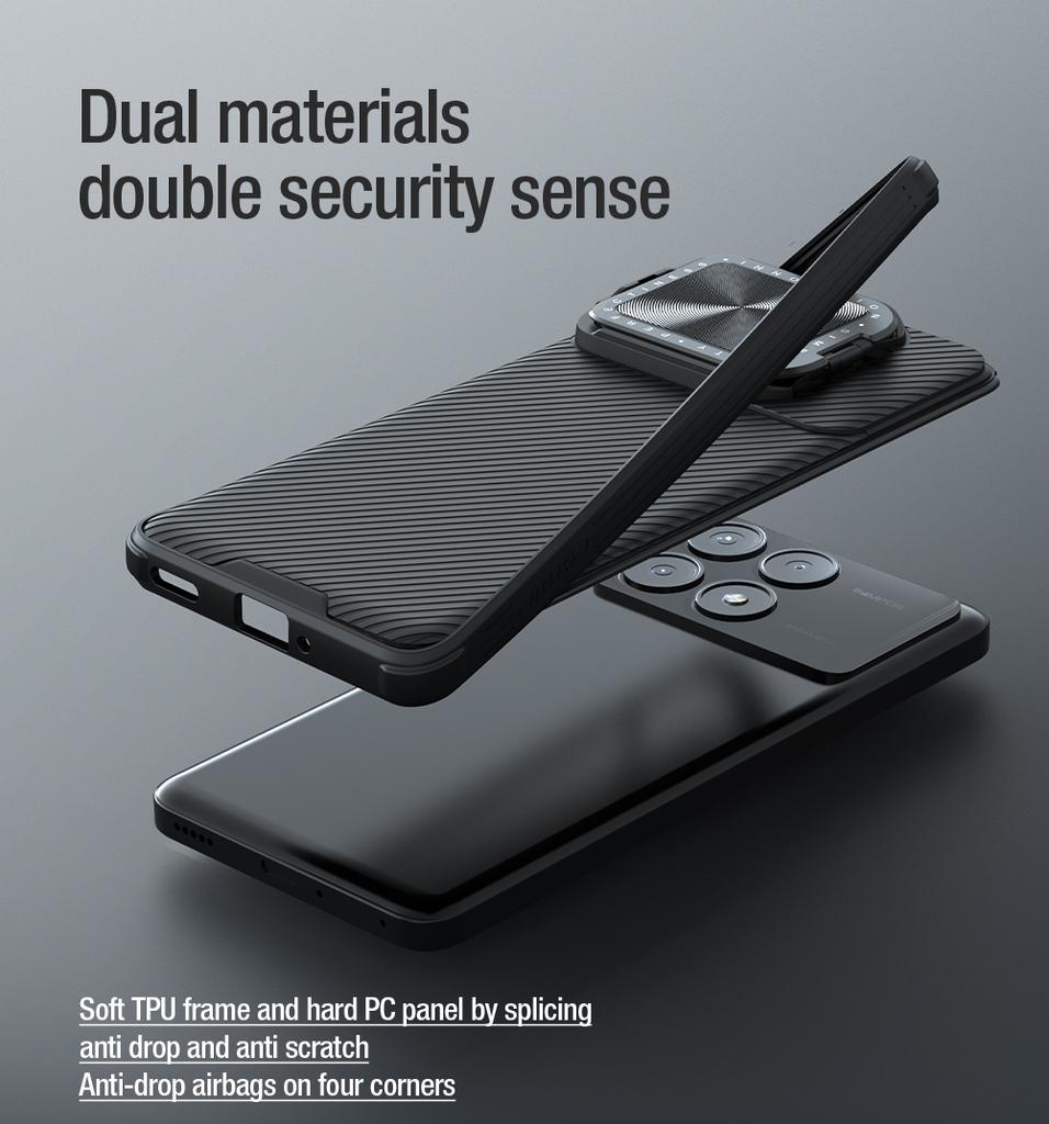 Для Xiaomi Poco F6 Pro 5G чехол Nillkin CamShield Prop с подставкой 360 Защита объектива камеры Чехол с Privacy Cover