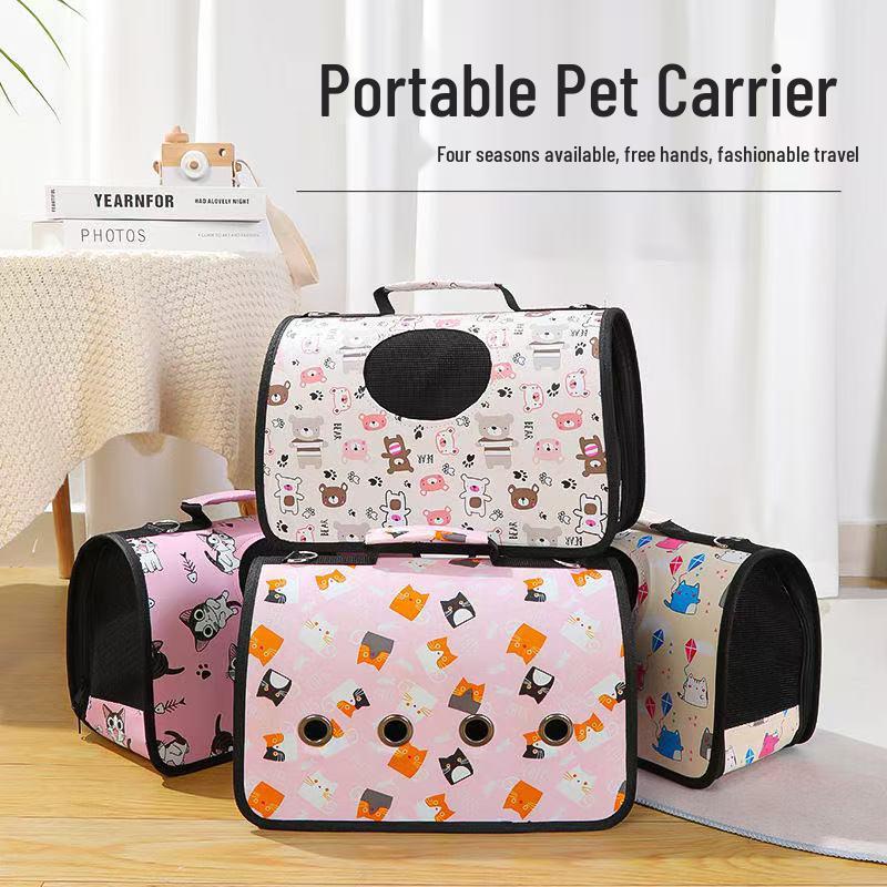 Multi-Color Portable Cat Backpack - Breathable, Foldable, Large Space, Single Shoulder Design for Travel