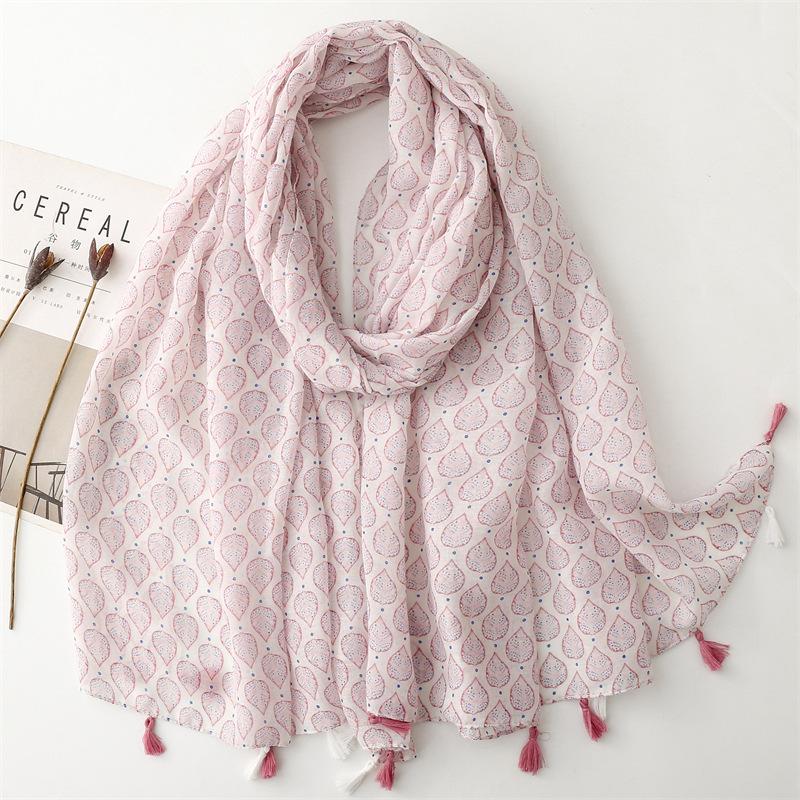 Thin Fashion Aztec Paisley Floral Tassel Viscose Shawl Scarf High Quality Wrap Pashmina Stole Bufandas Muslim Hijab 180*90Cm