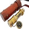 Replica of Nautical Brass 40.64 Cm Telescope Spyglass In Leather Box Monocular Scout Regiment Royal Navy Marine Décor Gift...