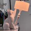 LED Cat Night Light Naughty Table Lamp 3D Printed Tipping Ornament Creative Bedside for Living Room Bedroom Home Decor Animal