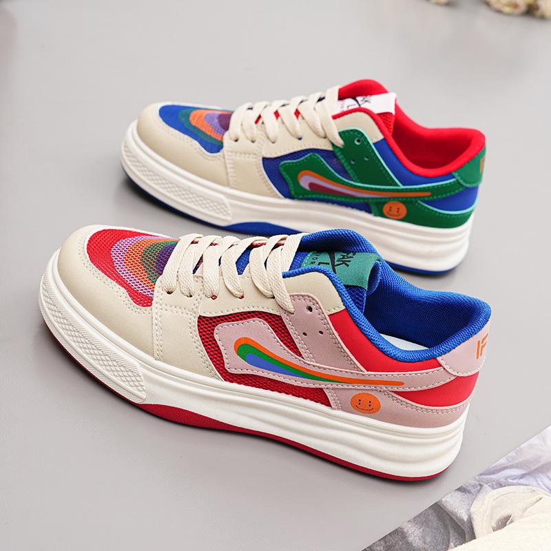 Мода 2024 Новейшие женские сетчатые кеды для скейтбординга в цвете мандаринки, на плоской подошве, с перфорацией, кроссовки для утренней пробежки