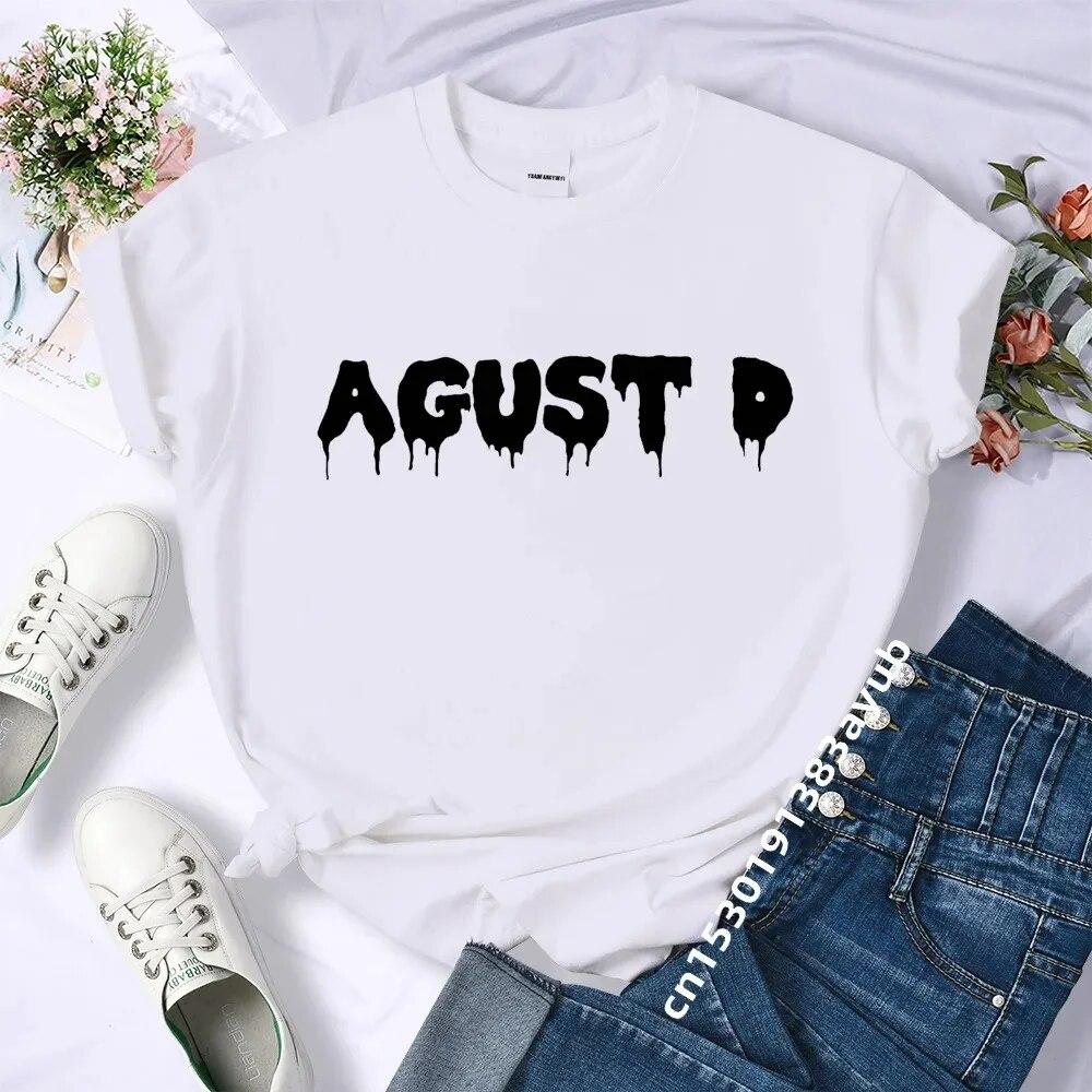 100% Хлопок Футболка Унисекс Женская Одежда Bangtan Boy Suga Корейский Стиль Kpop Буквы Напечатанный Графический Футболка Летняя Одежда Унисекс