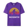 Bassquatch Bigfoot Sasquatch Fishing Tshirt Unisex Vintage Tshirts Anime Printed Tee Shirts Male Plus Size Black